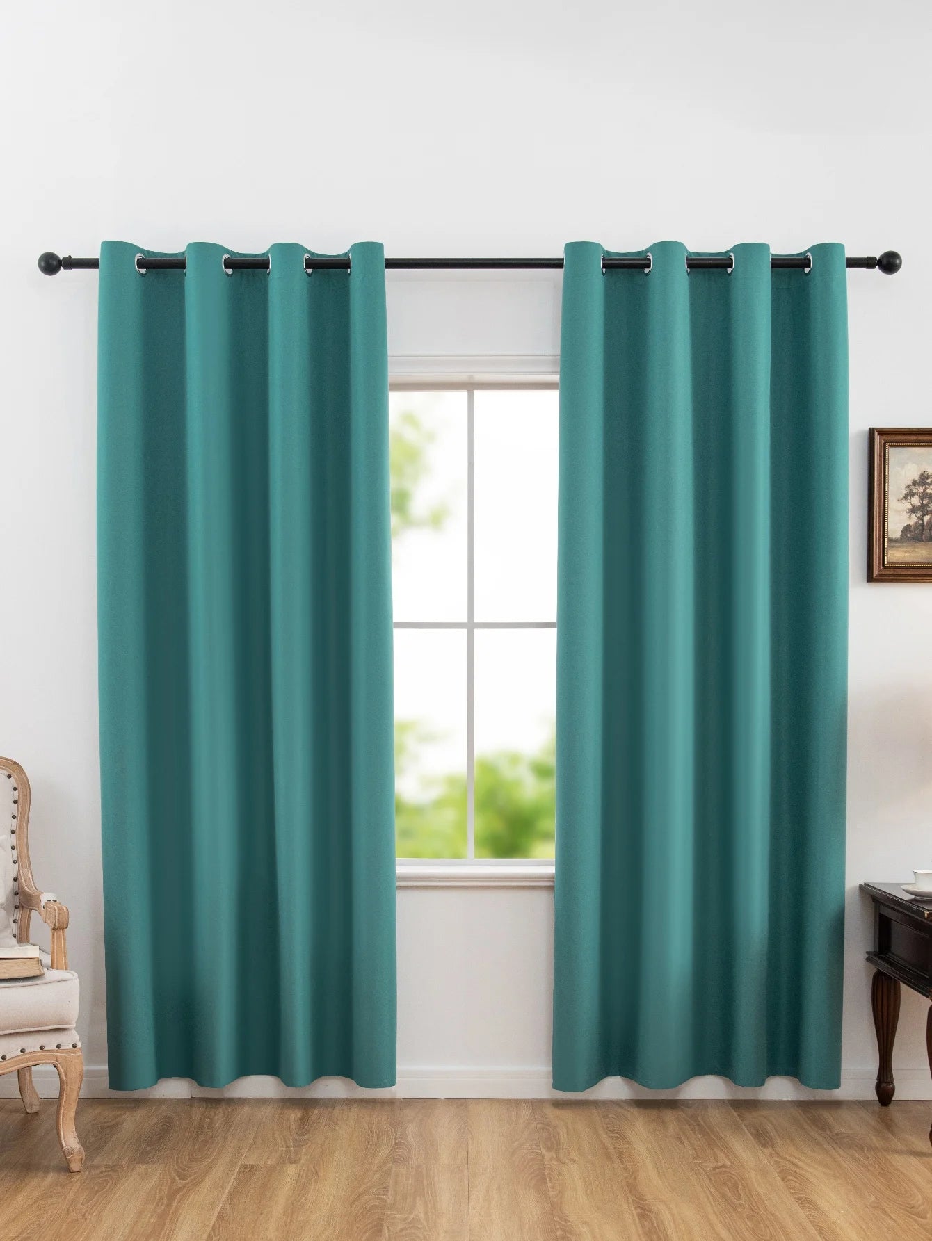 1pc Solid Blackout Curtain with Grommets – Total Privacy Bedroom Drapes