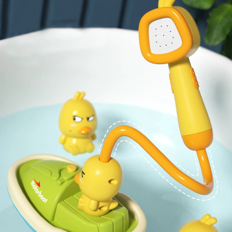 Baby Shower Yellow Duck Water Toy – Bath & Spray Flower Play for Kids