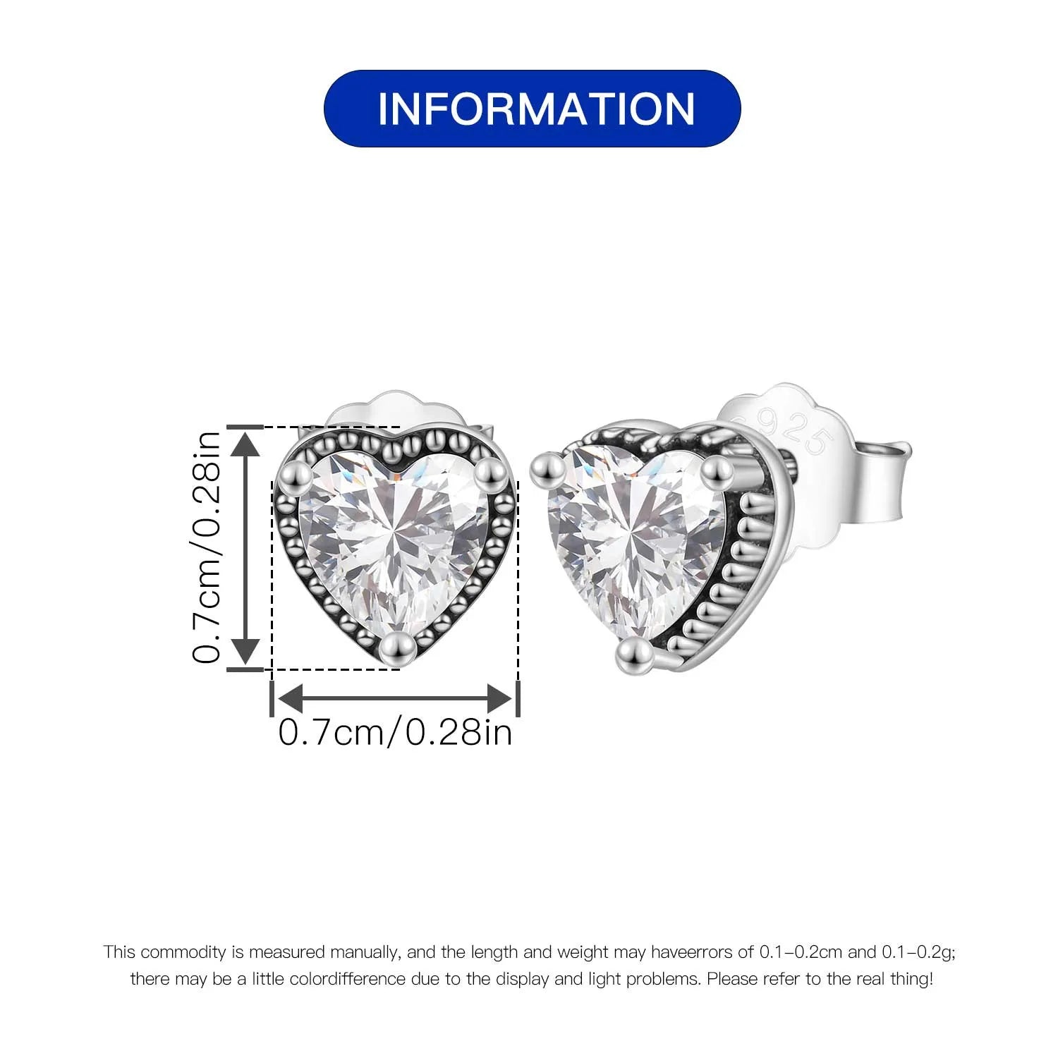 925 Sterling Silver Pink Heart Bow Stud Earrings – Elegant Gift for Women