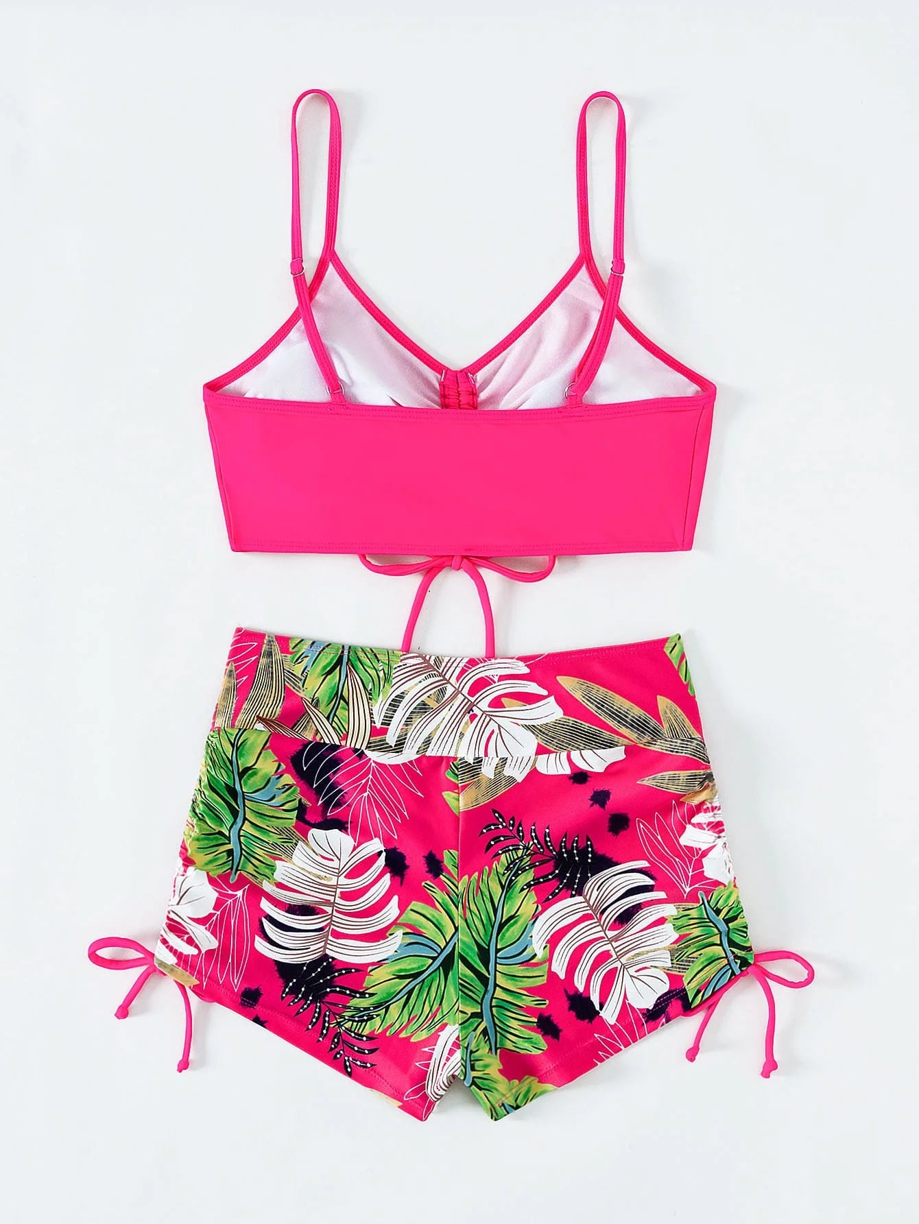 Drawstring Front Shorts Bikinis 2025 High Waist Swimsuit Women Swimwear Female Bathers Bathing Swimming Swim Suit Beachwear