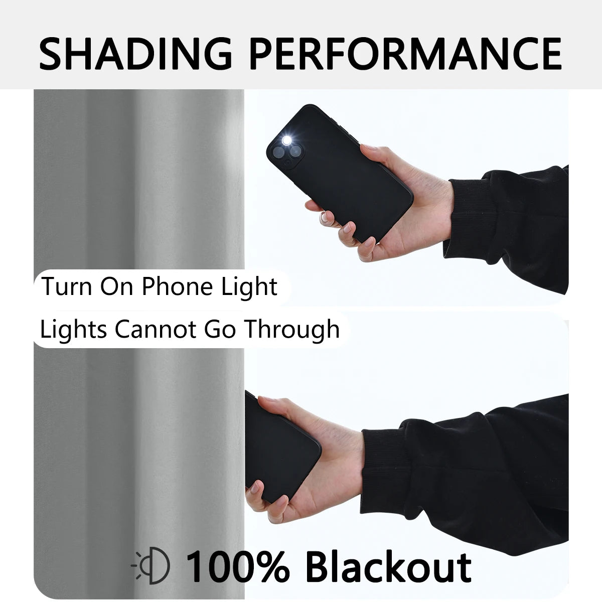 1pc Solid Blackout Curtain with Grommets – Total Privacy Bedroom Drapes