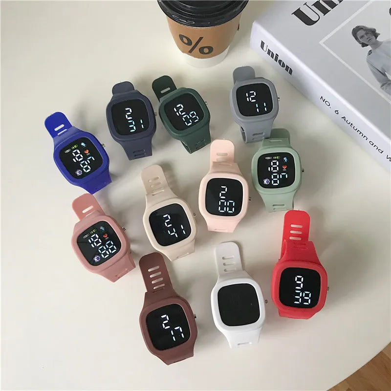 Unisex LED Digital Sports Watch Big Dial Waterproof Silicone