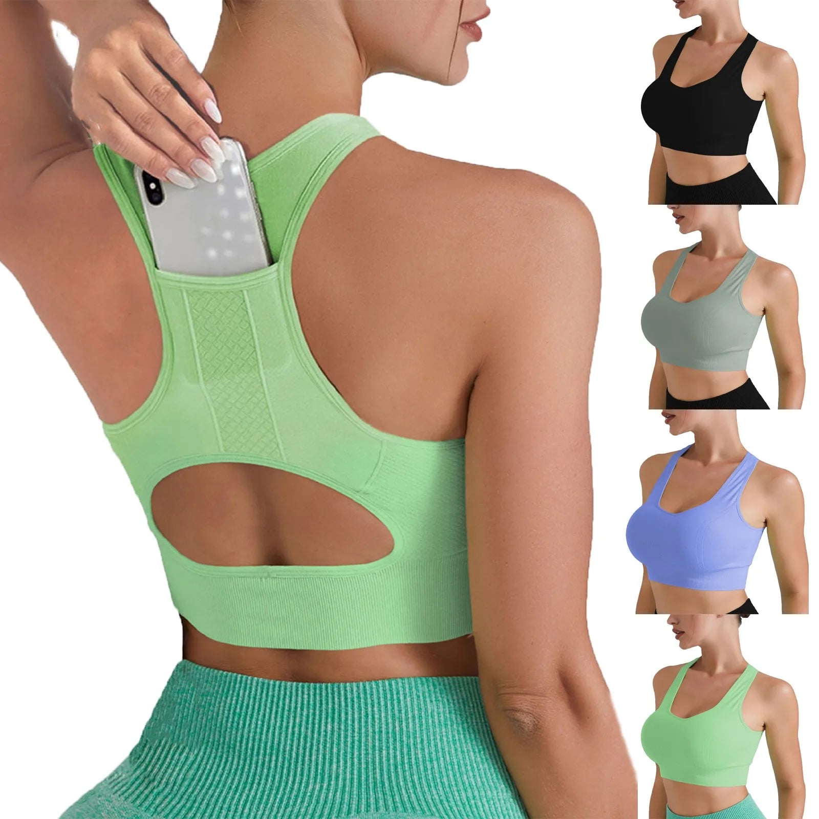 Women’s Shockproof Sports Bra – High-Strength Yoga Crop Top with Chest Pad for Gym, Running & Fitness