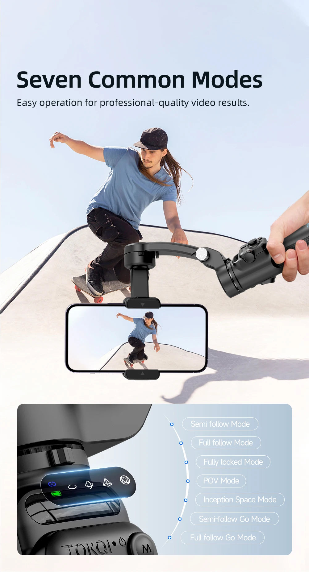 3-Axis Handheld Gimbal Stabilizer for Smartphone – Anti-Shake Video Tripod with Selfie Mode for iPhone & Xiaomi