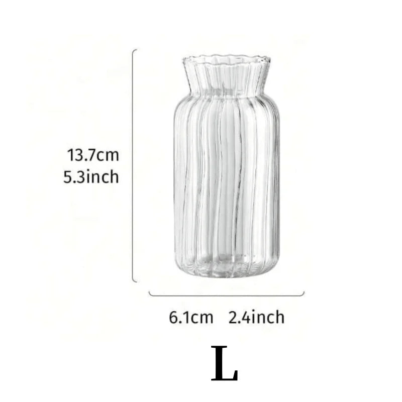 1/2/3pcs Nordic Transparent Glass Vase – Creative Hydroponic Flower Pot for Table & Home Décor