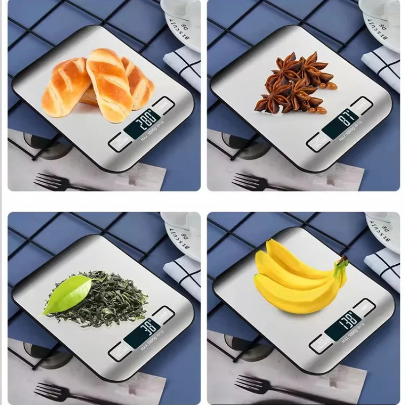 Digital Kitchen Scale – 5kg/1g LED Stainless Steel Weighing Scale