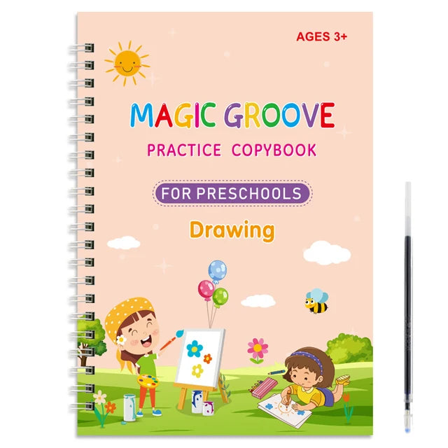 Reusable Magic Copybook Drawing Set – Montessori Writing & Pen Control Educational Toy for Kids