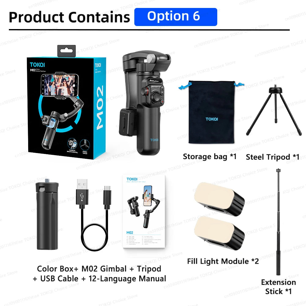 3-Axis Handheld Gimbal Stabilizer for Smartphone – Anti-Shake Video Tripod with Selfie Mode for iPhone & Xiaomi