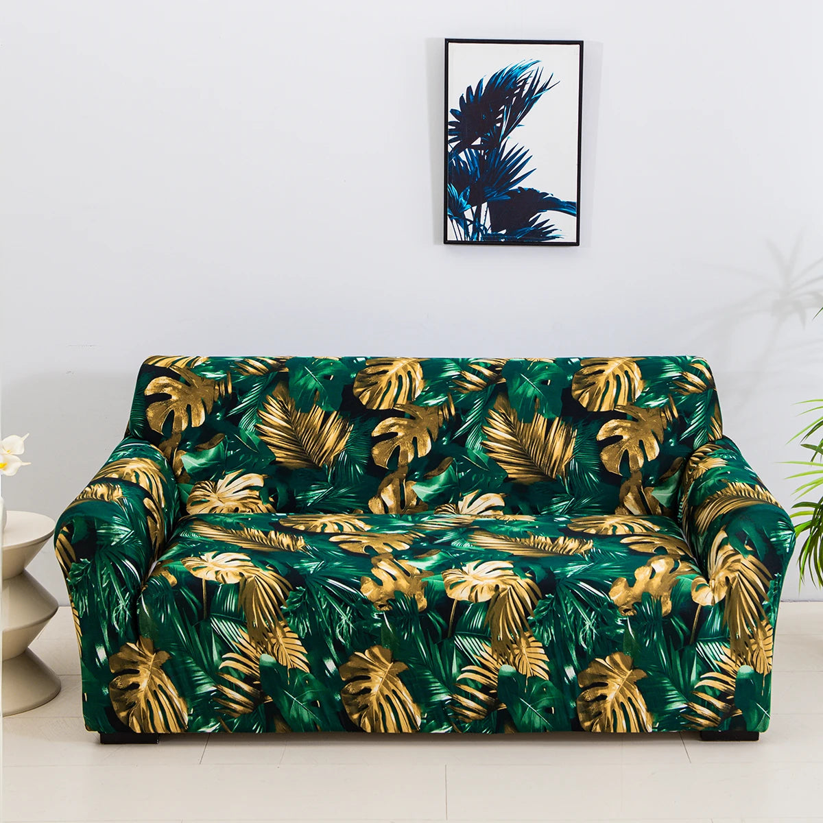 Floral Stretch Sofa Cover – Elastic Furniture Protector for Home & Office