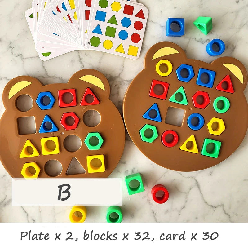Children’s Geometric Matching Puzzle Game – Color Shape Jigsaw Board Educational Toy for Kids Learning & Interaction