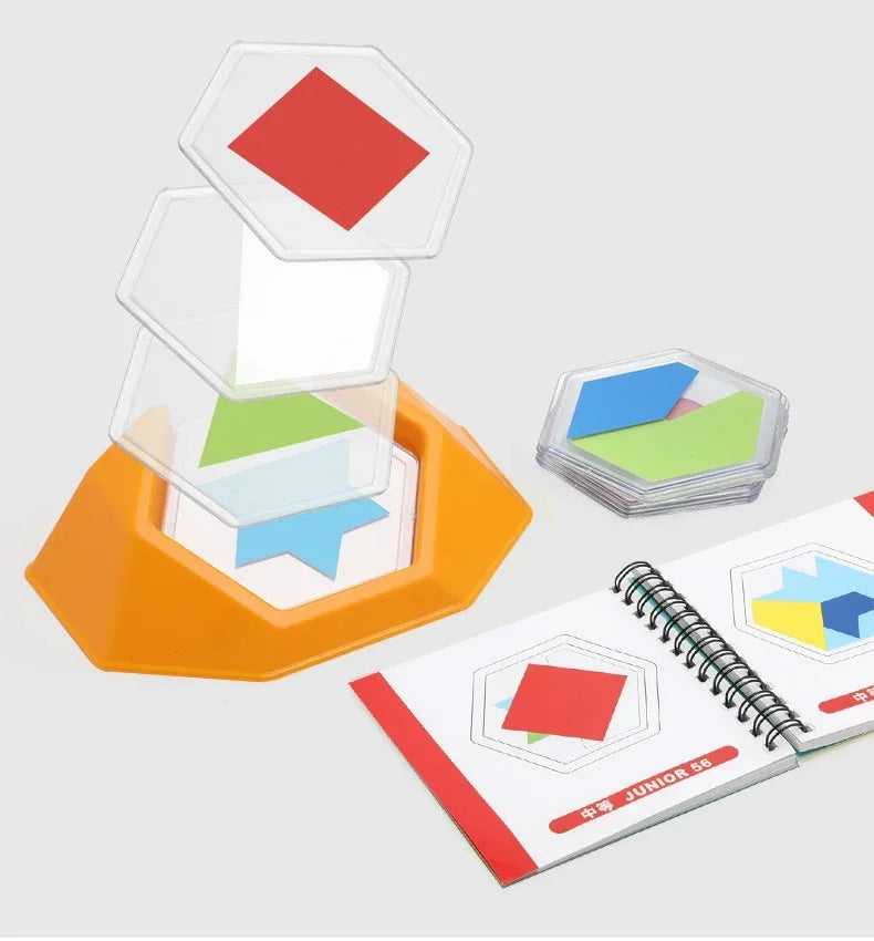 100 Challenge Color Code Puzzle Game – Interactive Tangram Jigsaw Board Educational Toy for Kids’ Spatial Learning