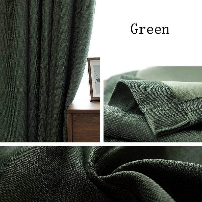 310cm Custom Blackout Cotton Linen Curtains – 80% Thickened Luxury Window Drapes