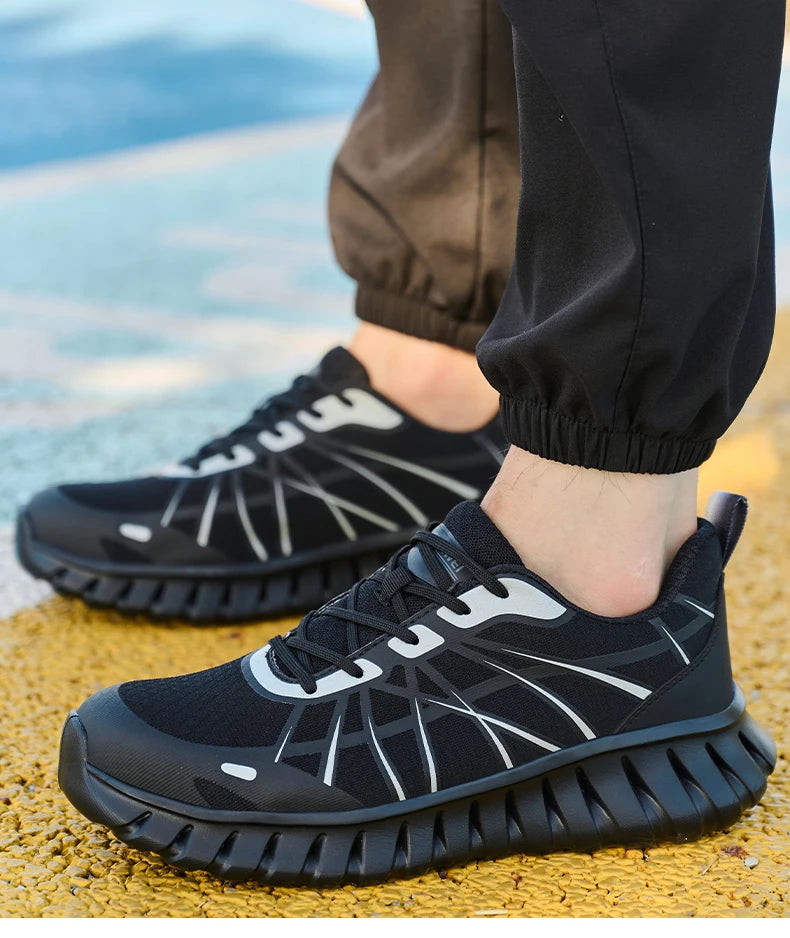 Pink Women’s Steel Toe Work Sneakers – Lightweight Safety Shoes Anti-Smash & Anti-Puncture