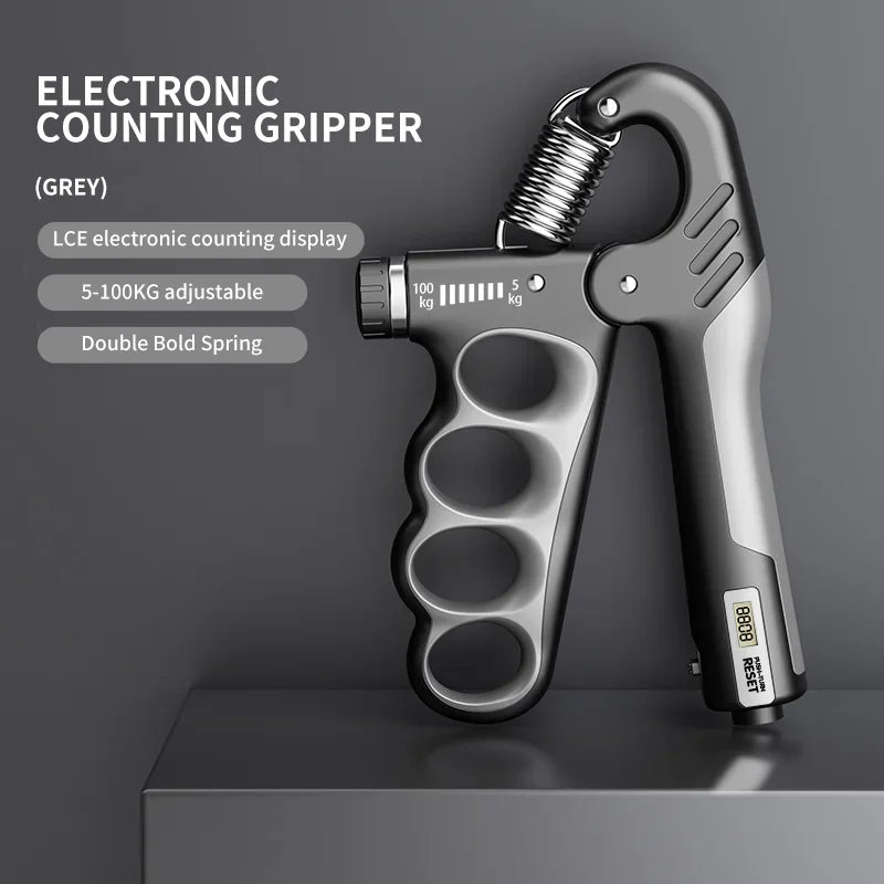 Adjustable Electronic Grip Strength Trainer with LCD Counter – Hand & Forearm Exercise