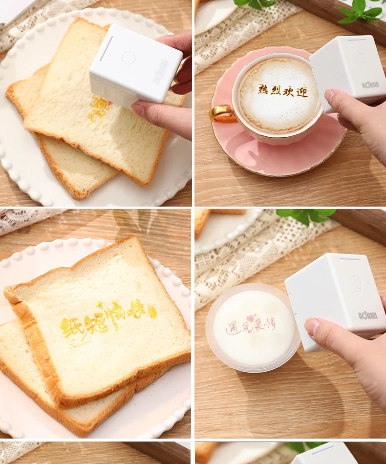 Food Coffee Printer Mobile Color Mini Handheld Printer Edible Ink Food Printing WIFI PrinCube Hand Inkjet