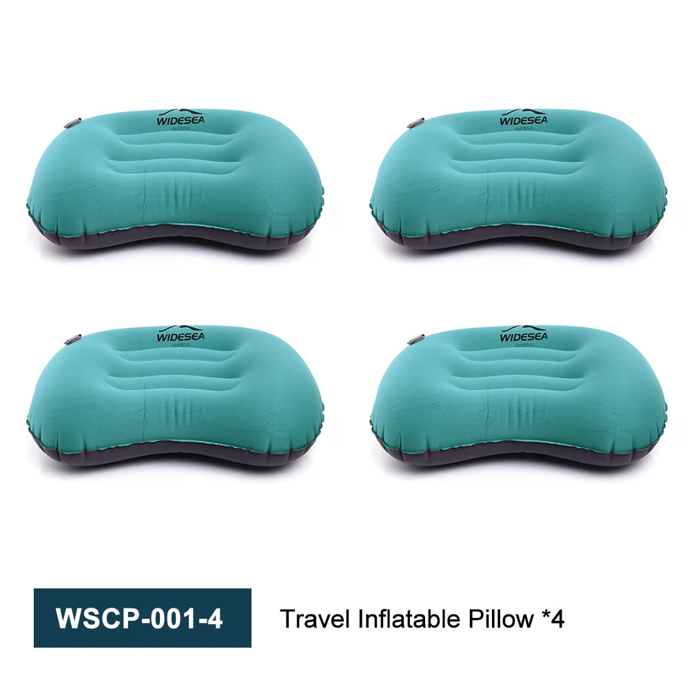 Widesea Portable Inflatable Pillow Camping Equipment Compressible Folding Air Cushion Outdoor Protective Tourism Sleeping Gear