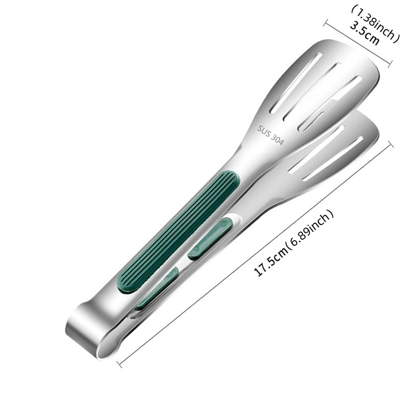 Non-Slip Stainless Steel Food Tongs – Meat, Salad & BBQ Clip