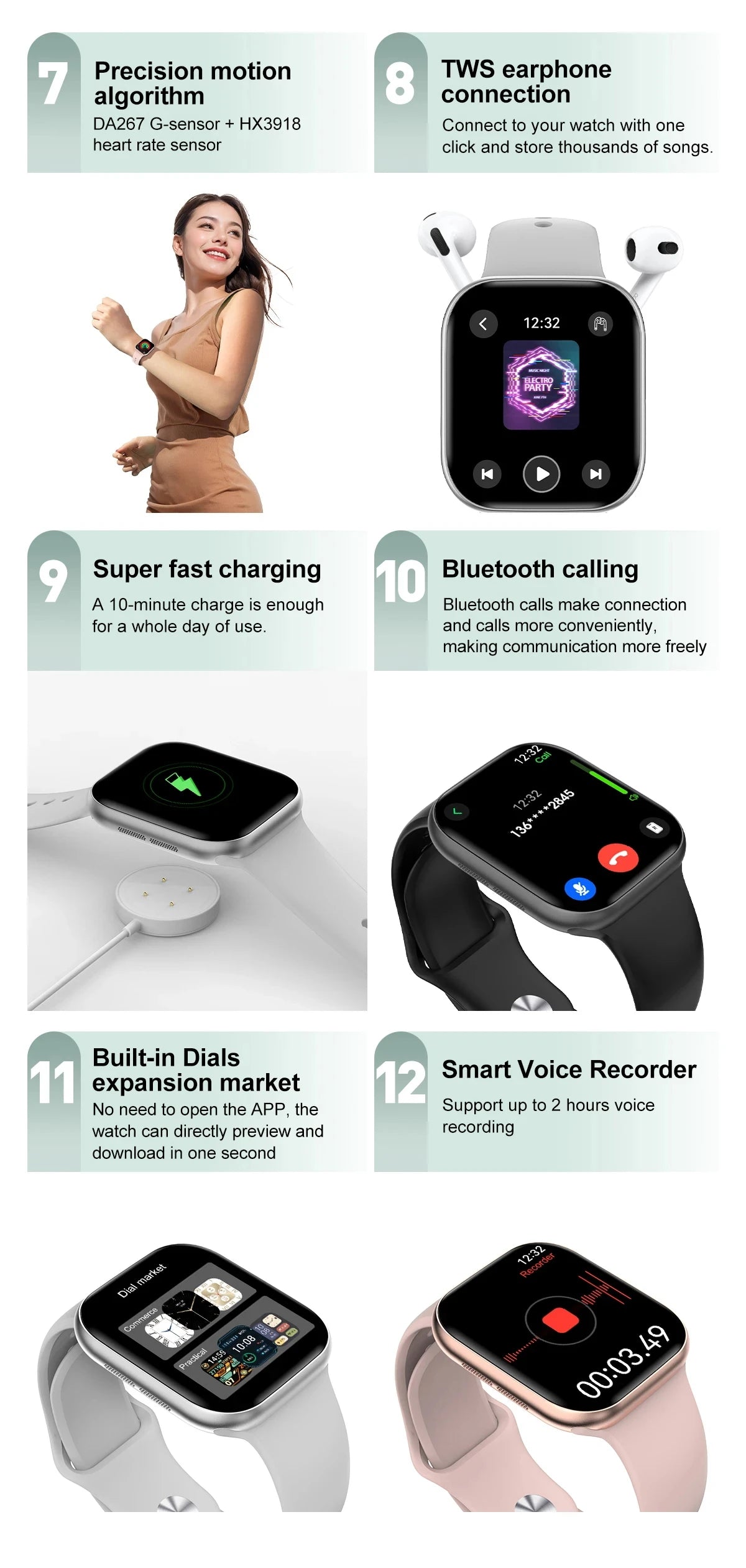 2025 GPS Smart Watch Series 10 for Women & Men – Bluetooth Call, Heart Rate, Blood Pressure, Fitness Smartwatch Compatible with Apple Watch