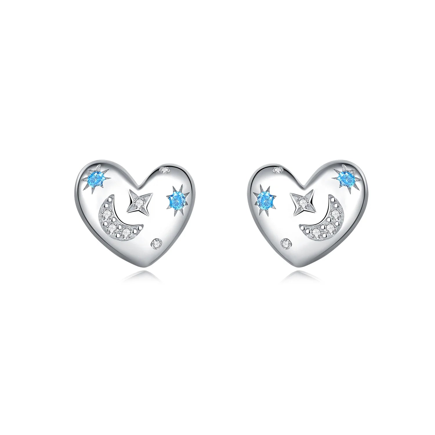 925 Sterling Silver Pink Heart Bow Stud Earrings – Elegant Gift for Women