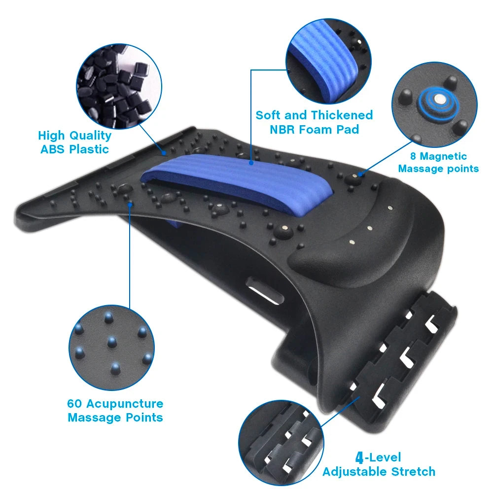 Adjustable 4-Level Back Stretcher & Lumbar Spine Massager