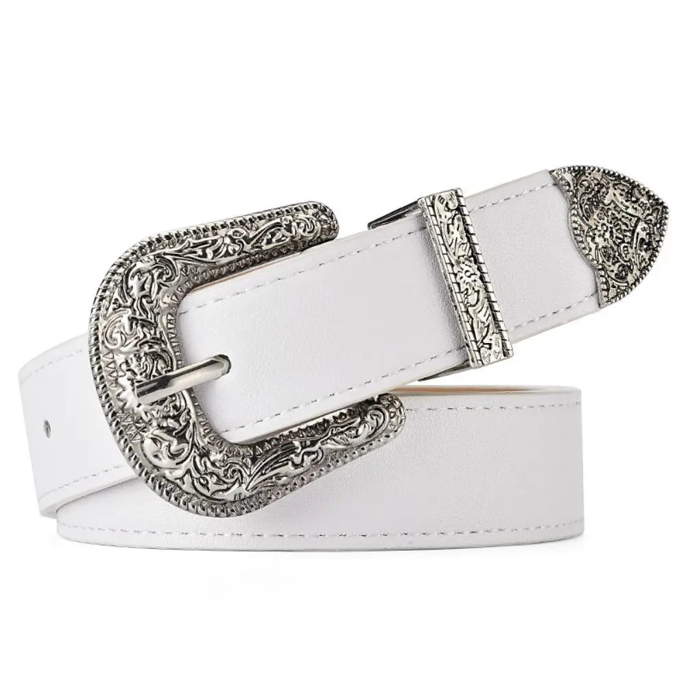 Vintage Carved PU Leather Belt – Punk Hip Hop Y2K Style Unisex