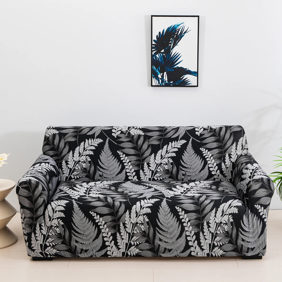 Floral Stretch Sofa Cover – Elastic Furniture Protector for Home & Office
