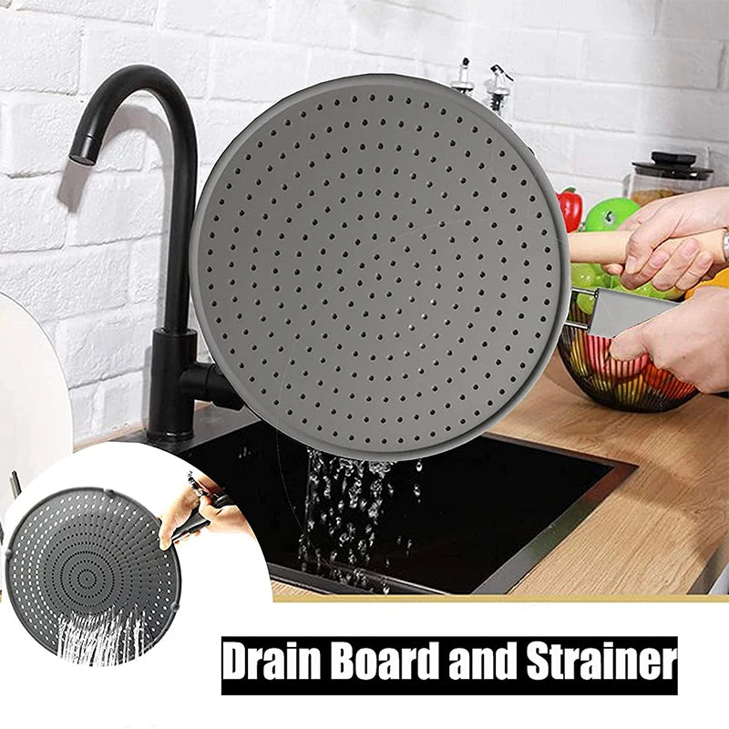 Silicone Kitchen Splatter Screen – Heat-Resistant Oil Splash Guard with Handle