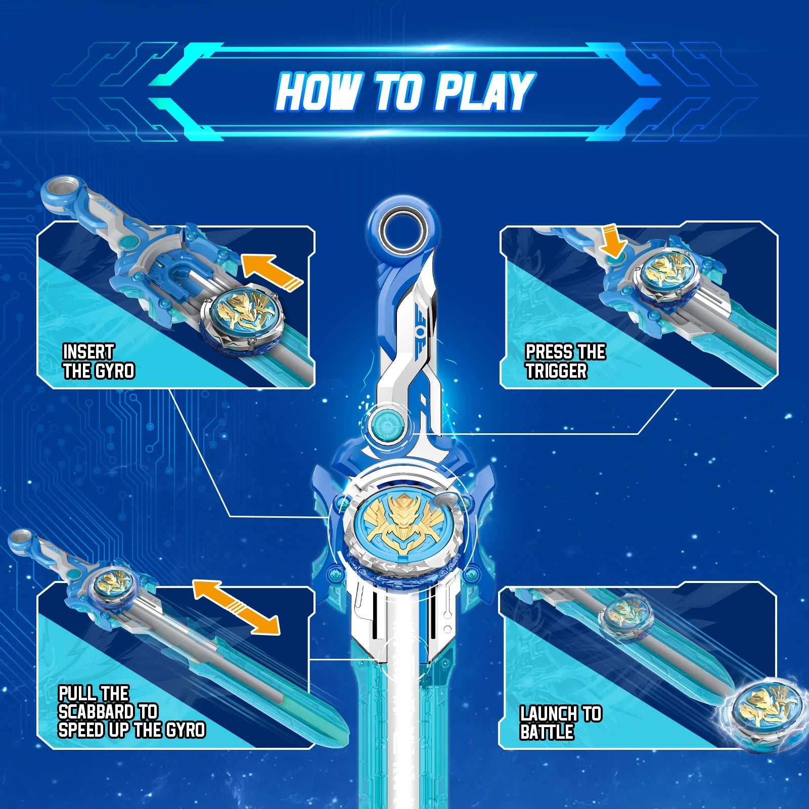 Infinity Nado 6 Power Pack – Metal Spinning Top with Sword Launcher for Kids