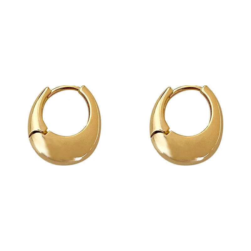 Stainless Steel Chunky Hoop Earrings – Smooth Round Circle Statement Jewelry for Women & Girls
