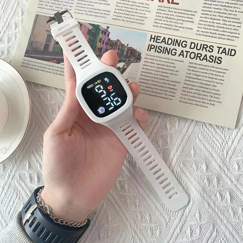 Unisex LED Digital Sports Watch Big Dial Waterproof Silicone