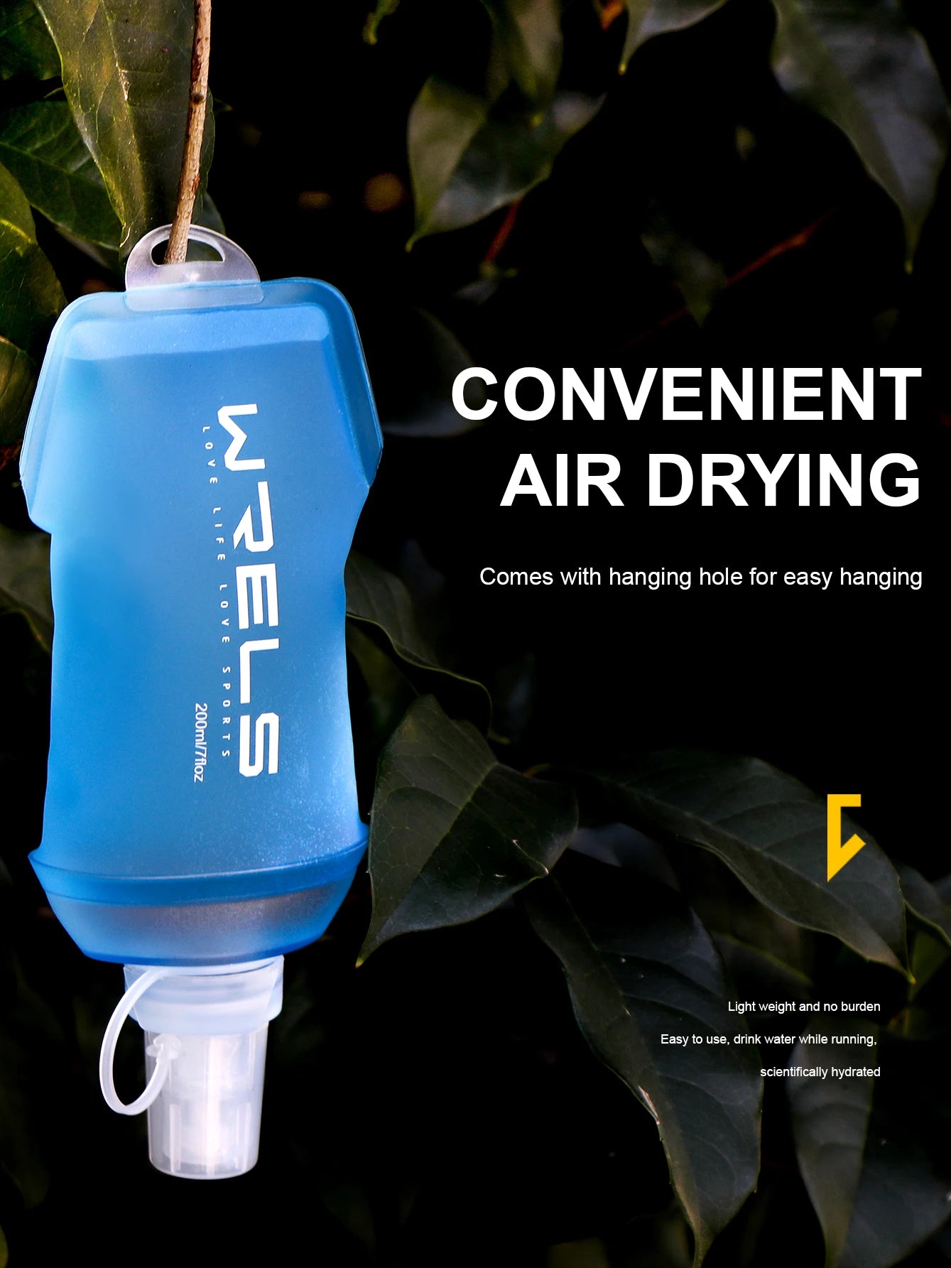 WRELS Foldable Silicone Water Bottle Outdoors Traveling Sport Running Cycling Kettle Healthy Soft Material TPU BPA-Free Kettle