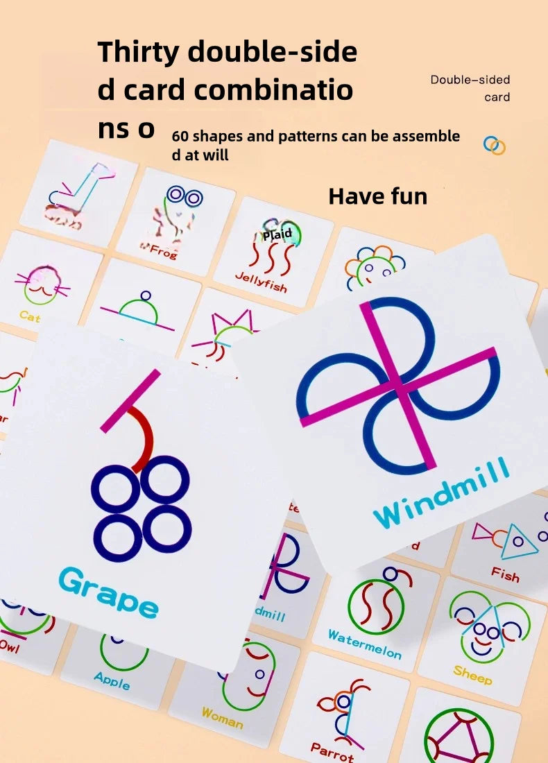 Kids Wooden Shape Board – Montessori Early Education Puzzle & Building Toy