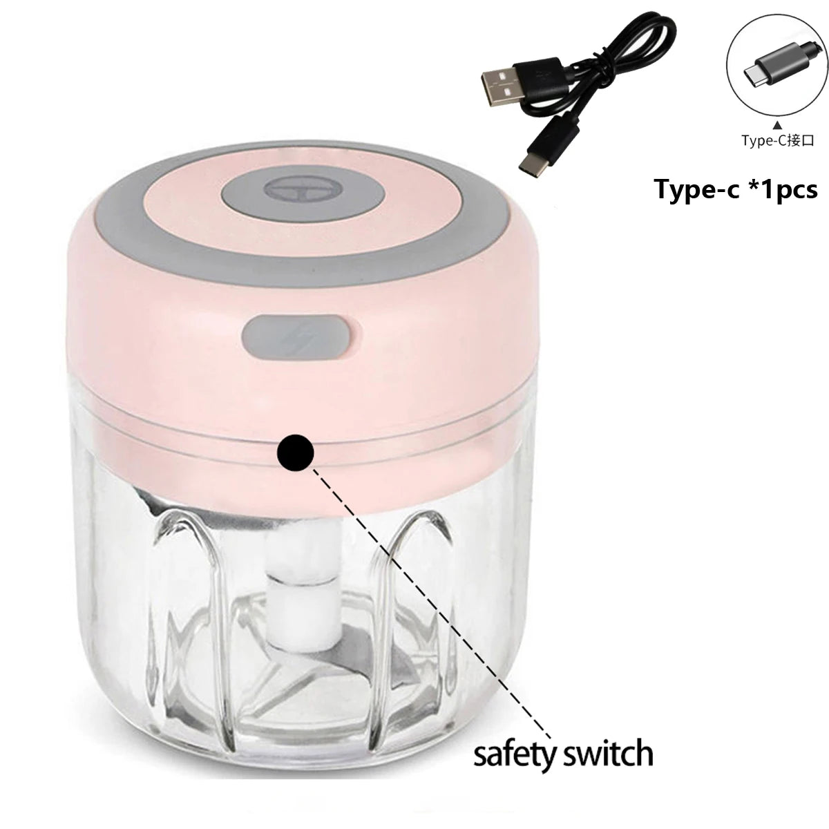 Electric Mini Garlic Chopper – USB Rechargeable Garlic & Meat Masher