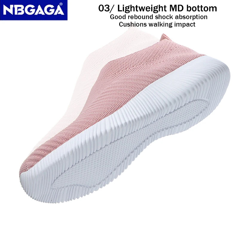 New Pink Women’s Sneakers – Comfortable Breathable Slip-On Casual Flats