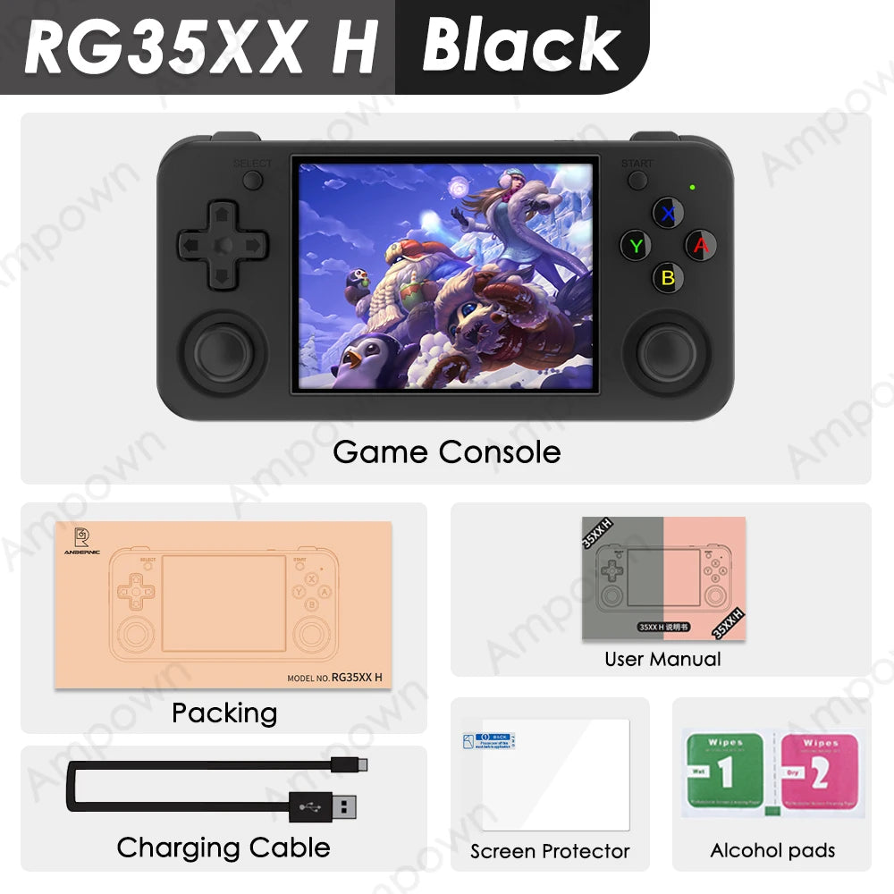 ANBERNIC RG35XXH Handheld Game Console – 3.5'' IPS Retro Gaming with HDMI Output