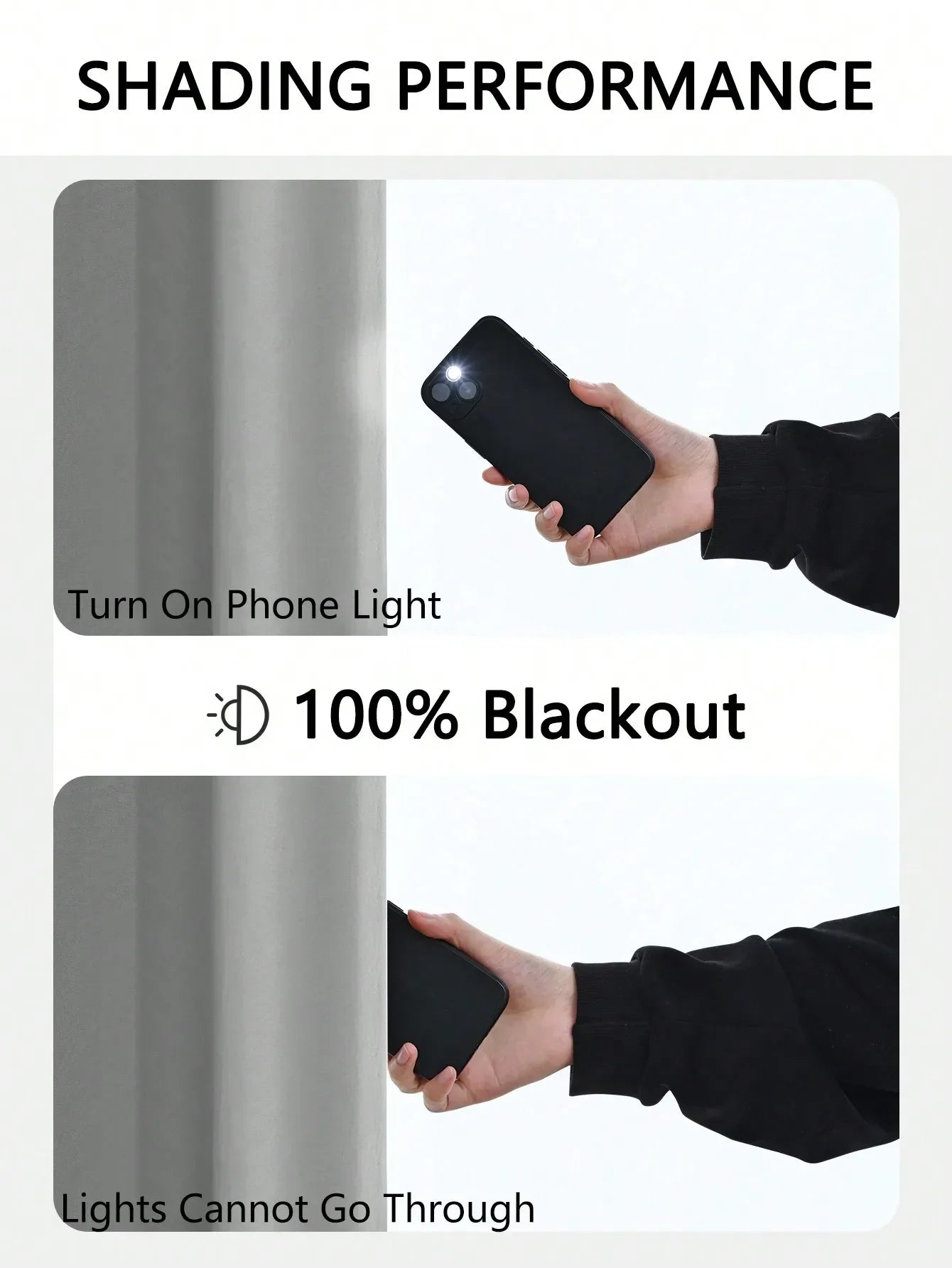 1pc Solid Blackout Curtain with Grommets – Total Privacy Bedroom Drapes