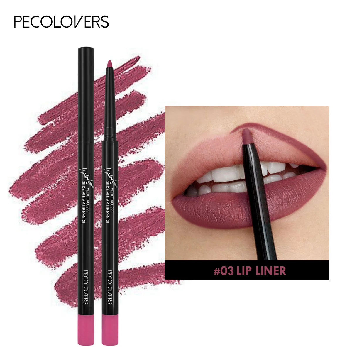 Waterproof Matte Lipliner Pencil – Red Contour Lipstick, Long-Lasting, Non-Stick & Moisturizing (12 Colors)