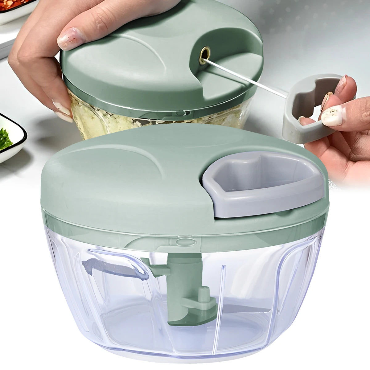 Manual Ginger & Garlic Grinder 500ml/900ml Handheld Food Vegetable Cutter