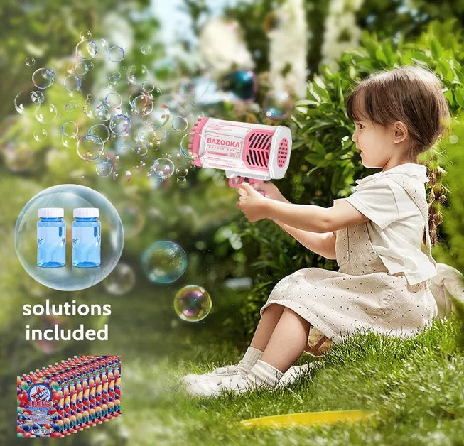 Bubble Machine Toy – 40/69 Holes Automatic Bubble Gun for Kids & Adult