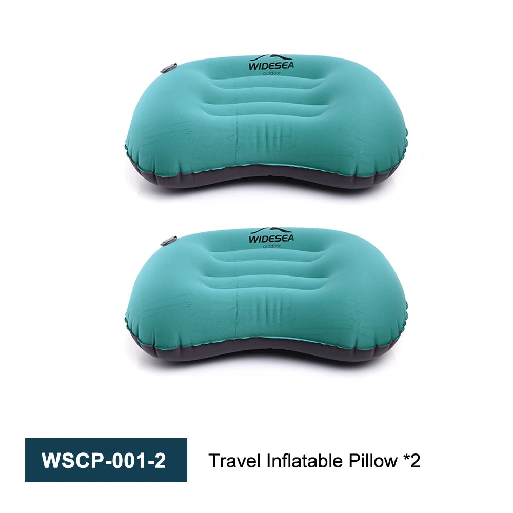 Widesea Portable Inflatable Pillow Camping Equipment Compressible Folding Air Cushion Outdoor Protective Tourism Sleeping Gear