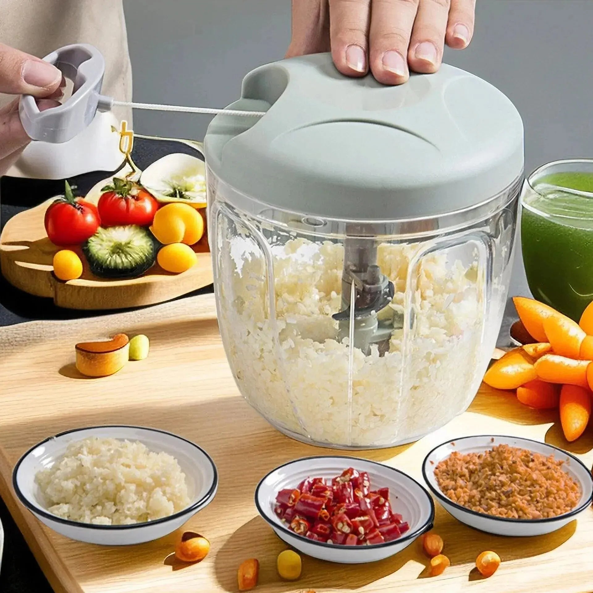 Manual Ginger & Garlic Grinder – Multifunctional Vegetable & Meat Cutter