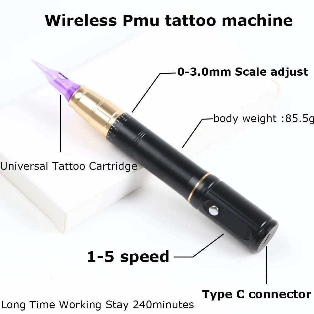 Wireless Permanent Makeup Machine Kit – Microblading Eyebrow & Lip Tattoo Gun for PMU & Scalp