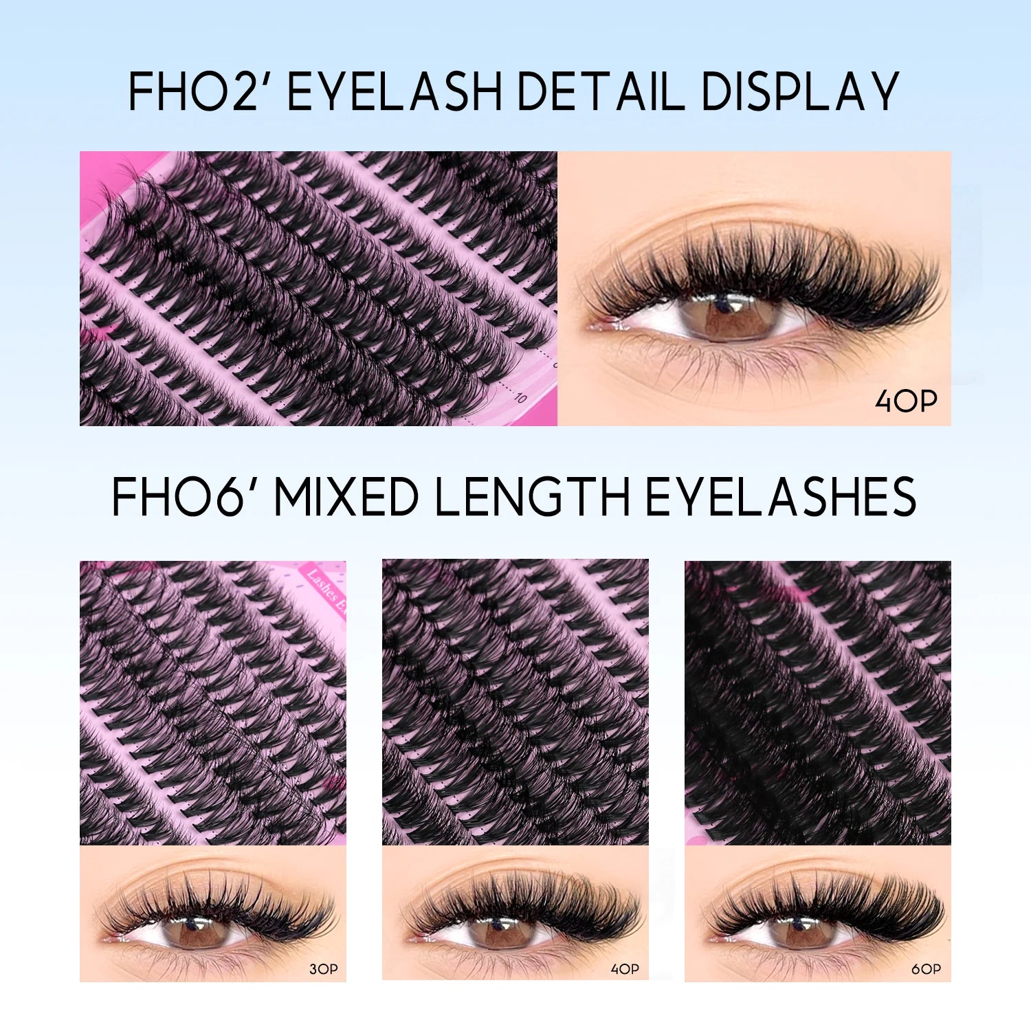 GROINNEYA DIY Lash Extension Kit – Individual Cluster Mix Lashes with Bond & Seal for At-Home Use