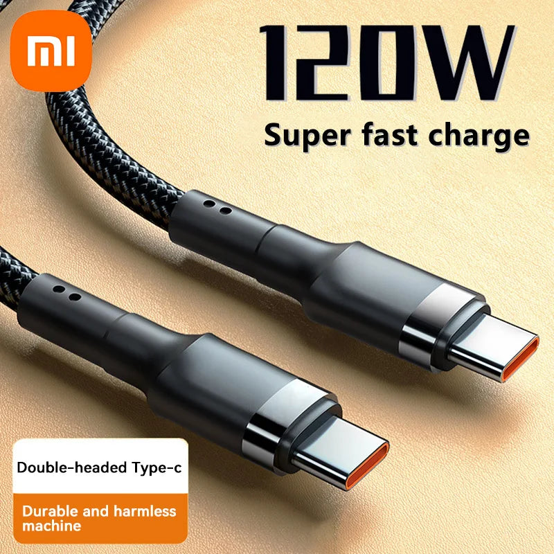 Xiaomi 120W Fast Charger – PD Quick Charge USB-C to USB-C Cable for iPhone 15, Samsung S24, and More