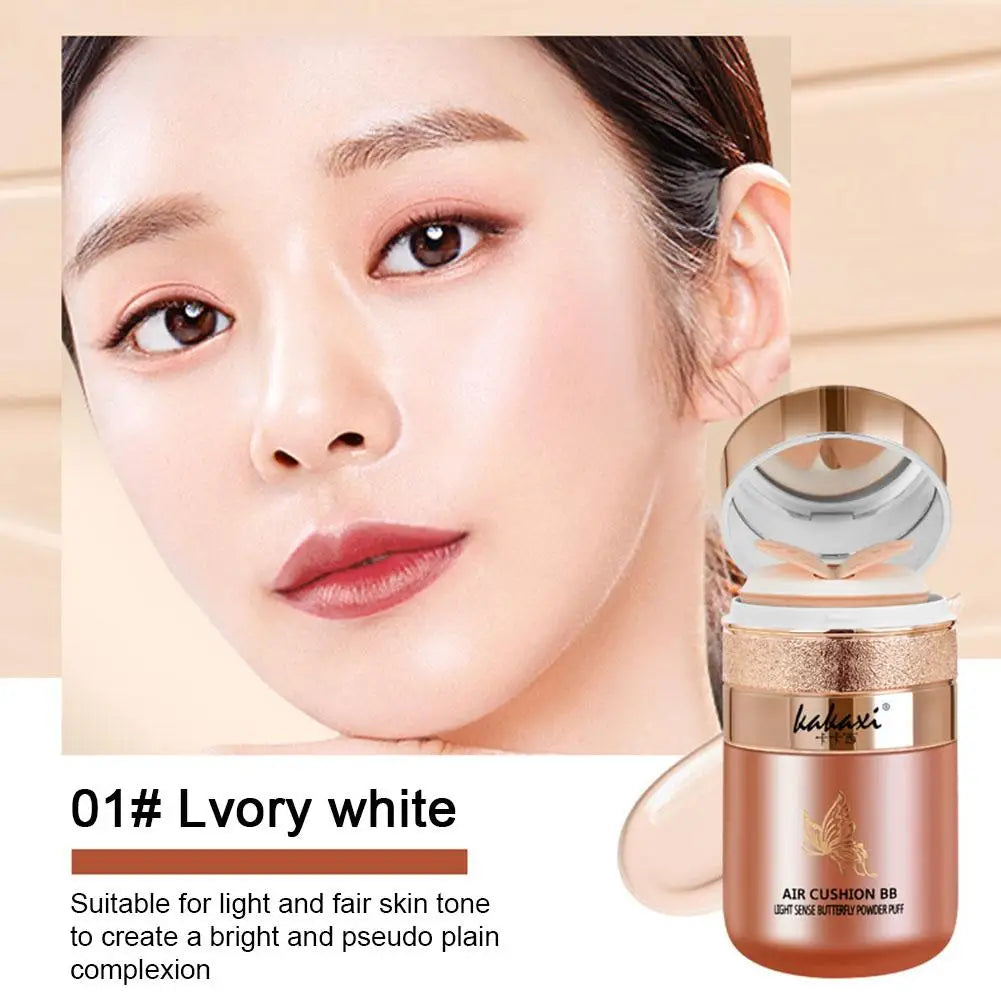 Butterfly Powder Puff BB Cream – Moisturizing, Whitening & Oil-Control Foundation