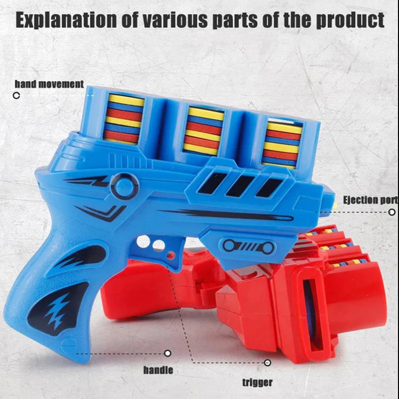 Kids Flying Saucer Gun Toy – Foam Disc Shooter with 25pcs Mini Soft Bullets