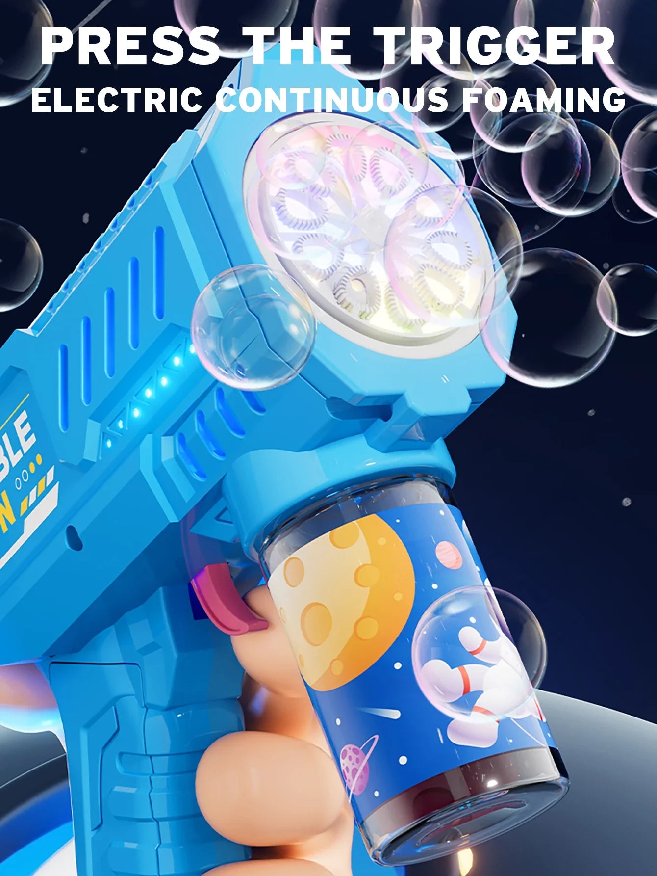 Rocket Bubble Gun – Fully Automatic Bubble Machine for Kids Outdoor Fun