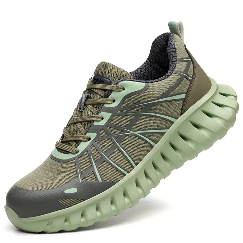 Pink Women’s Steel Toe Work Sneakers – Lightweight Safety Shoes Anti-Smash & Anti-Puncture