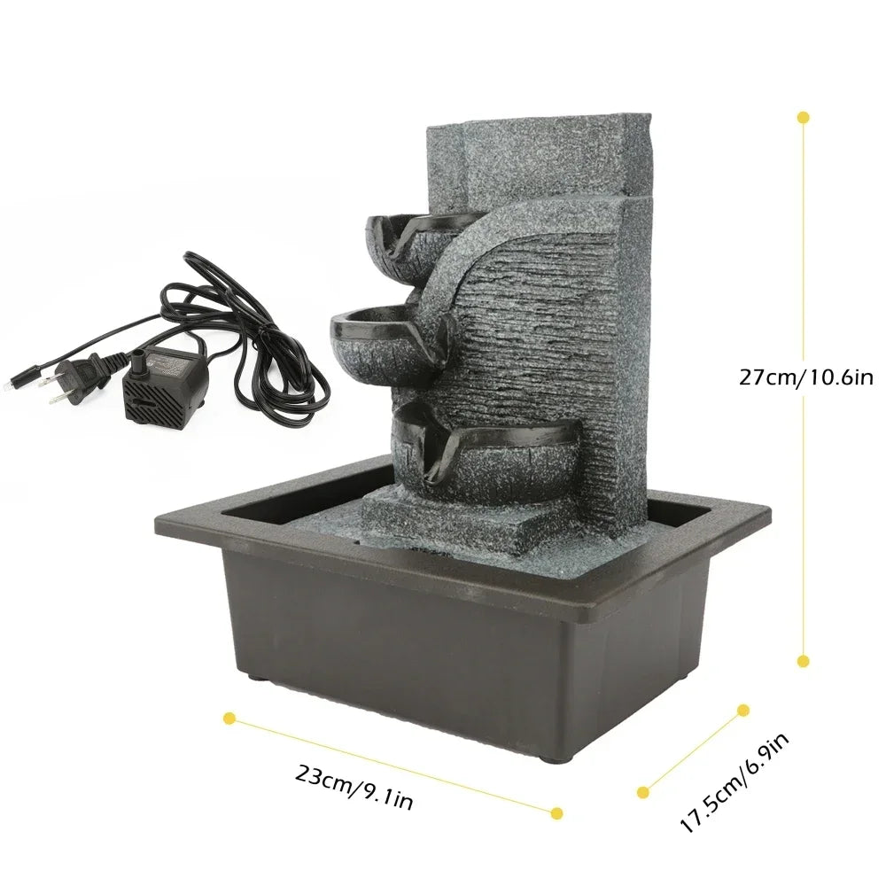 Mini Indoor Feng Shui Water Fountain – LED Geomantic Ball Tabletop Decoration