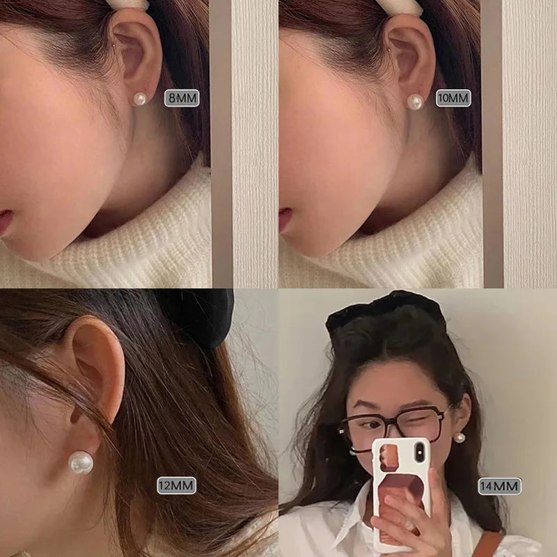 SOMILIA 925 Sterling Silver Japan Pearl Stud Earrings – Elegant Ball Jewelry for Women